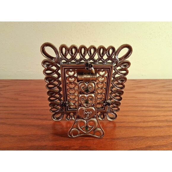 Frame Picture Photo Tizo Italy Jeweled Heart Swarovski Crystal Small Signed Vtg - Picture 6 of 6